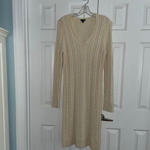 Ann Taylor cable knit fisherman sweater dress